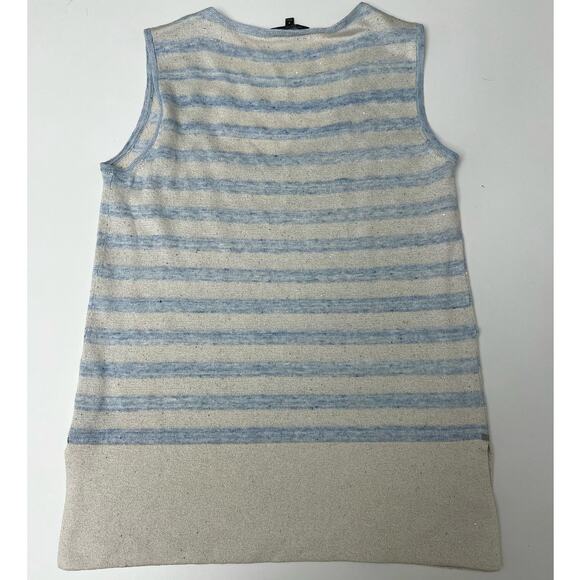 Lafayette 148 New York Women's Silk & Linen Blend Striped Tank, Size P - Picture 4 of 8